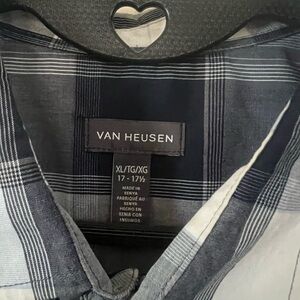 Van Heusen Navy and White Checkered Shirt